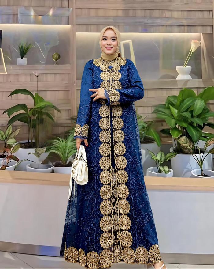 Zivana Mode//Model Baju Gamis  Kharisma Brukat Bordir Wanita Dewasa Pesta Pernikahan Kondangan Elega