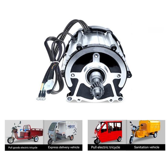 Electric Car Tricycle Motor 5 Hole 16 Tooth Differential Motor 48/60V/72V 1500W 1800W Full Copper Co