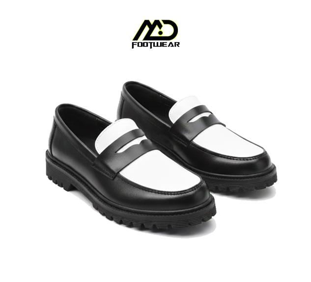Amd Footwear Luxus Sepatu Penny Loafers Docmart Hitam Putih Terbaru Sepatu Pantofel Pria
