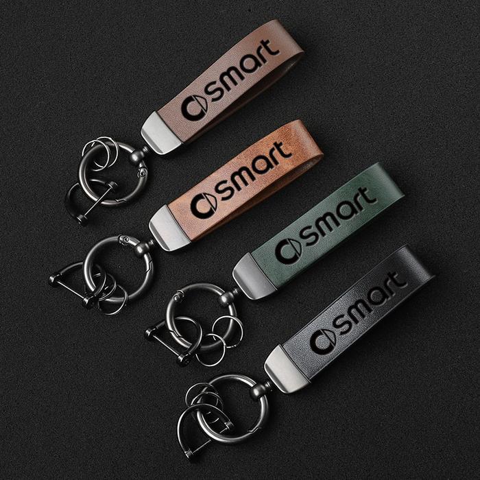 Luxury Genuine Leather Keychain Car Key Ring Holder Jewelry Custom