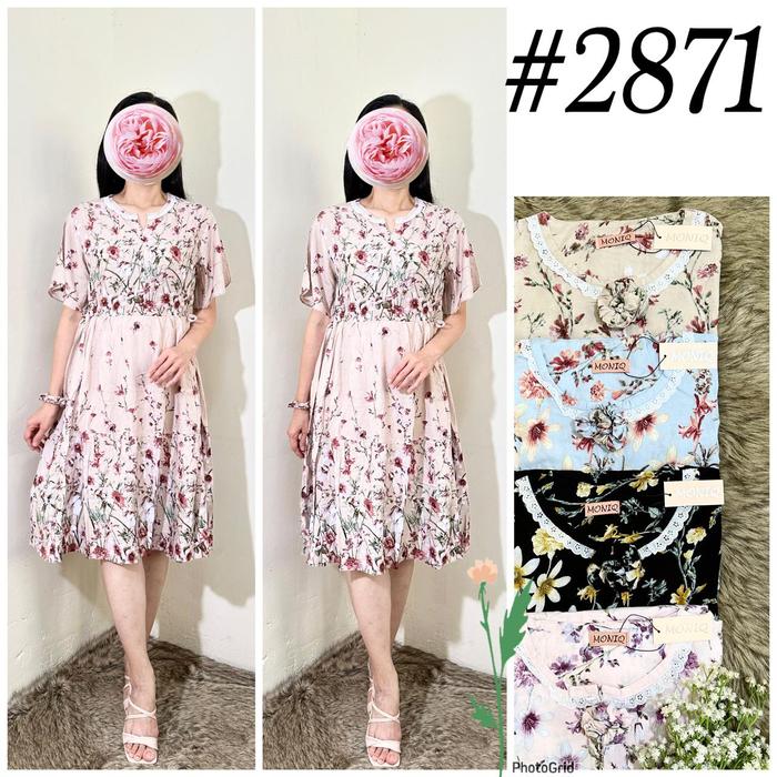 Daster MONIQ Bahan Rayon Lengan Pendek 2871