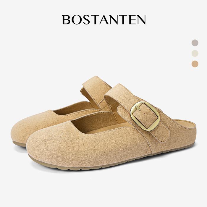 [Boston Shoes] BOSTANTEN Sepatu Wanita Birken Flat Sandal Anti Lipat dengan Sohle Lembut Anti Licin 
