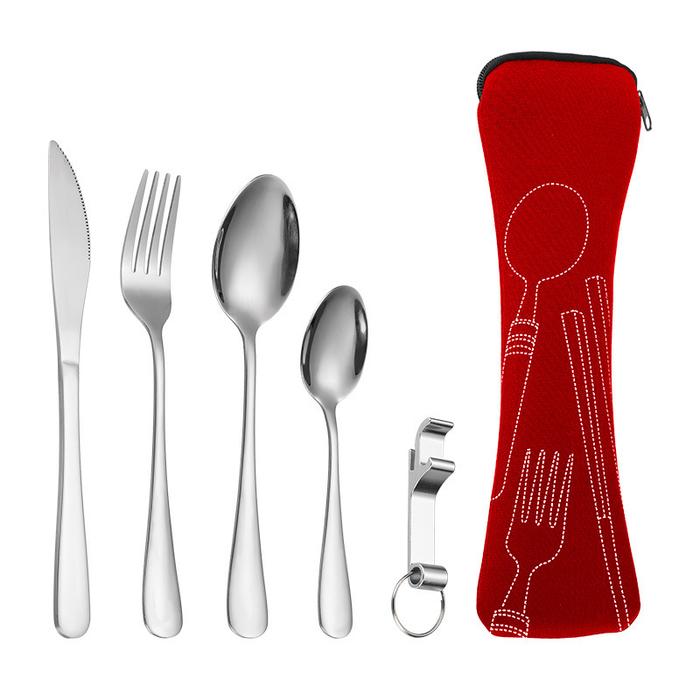 Set Alat Makan 4 Buah/Set Pisau Baja Sendok Garpu Sendok Garpu Sendok