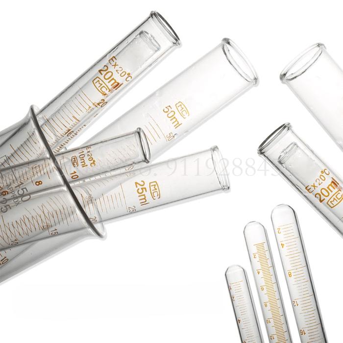 All Size Lab Tabung Uji Kaca Bawah Bulat, 5Ml Hingga 50Ml dengan