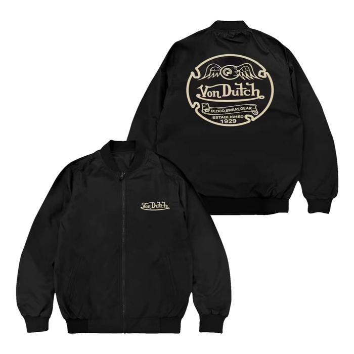 jacket bomber heart to me von dutch waterproof linisex Jaket Hitam Keren Panjang