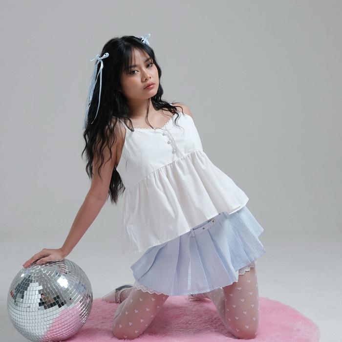 Babydoll Top — Puffy Sleeveless Top