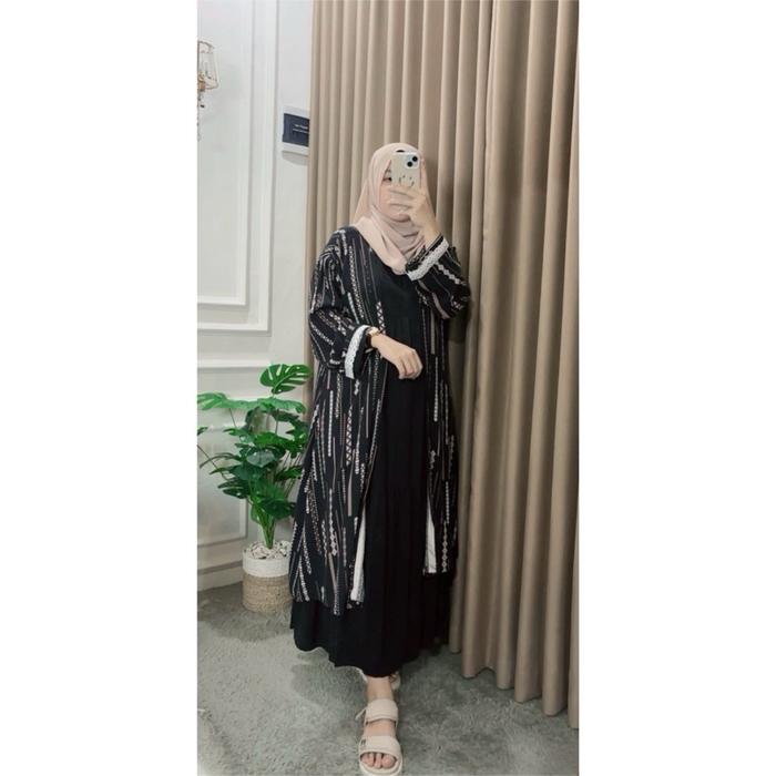 SET OUTER WANITA PANJANG | SETELAN DRESS DEWASA | GAMIS Rayon
