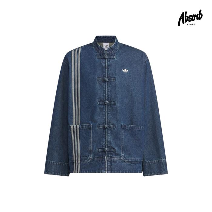 Adidas Originals CTT Oversized Chinese Track Top 3.0 Jacket (Medium Blue Denim) Tracktop Stripe Stri