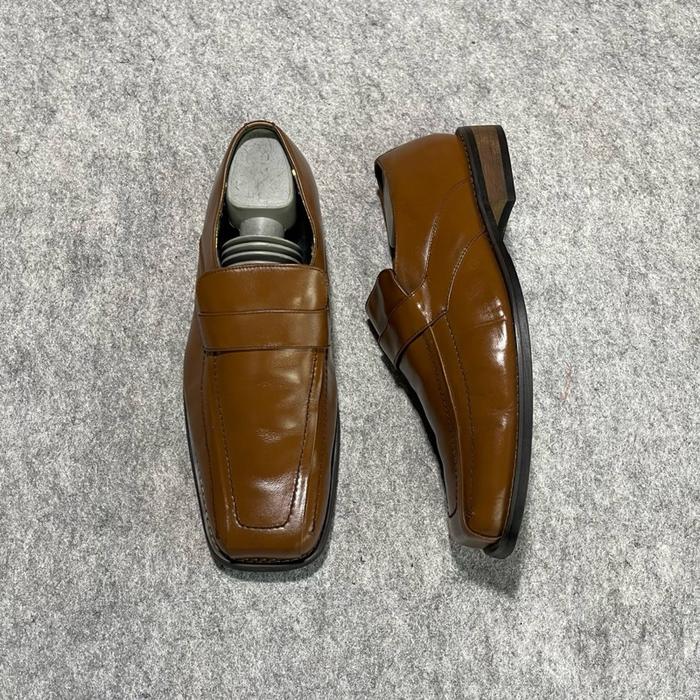 Renoma Paris vintage slip on loafers leather Shoes Pria Kerja Pantofel Fantofel