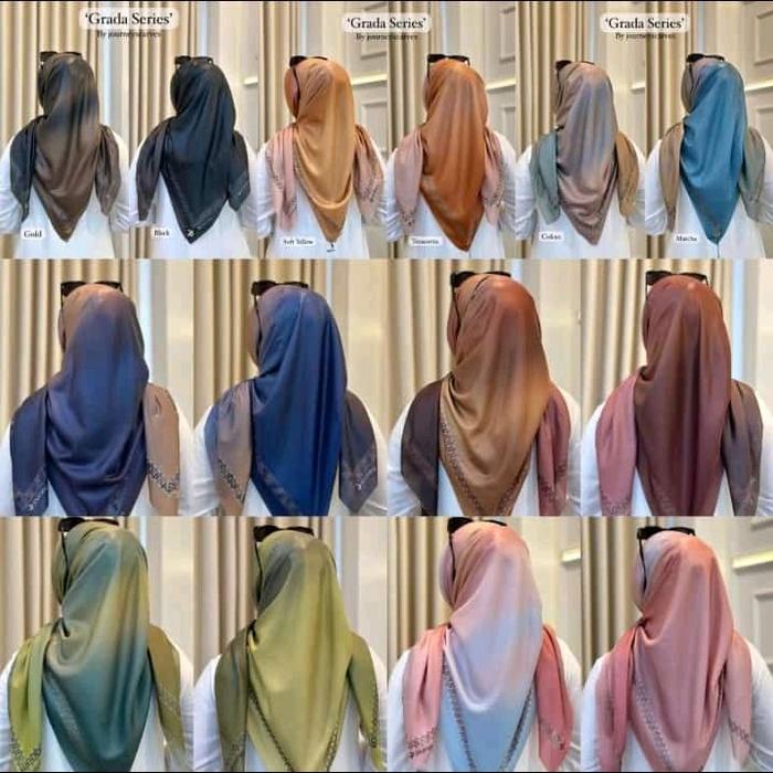 Jilbab Segiempat Journey Kw Gradasi Raya Series Hijab Jorney kw Segiempat Journey kw Kerudung