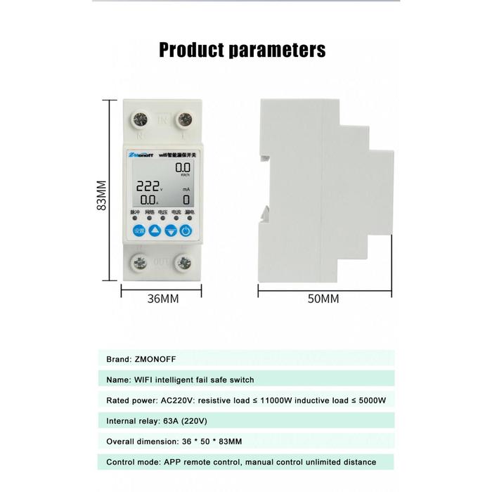 Tuya WIFI 63A Smart Energy Meter Prepaid Energy Meter KWh Meter