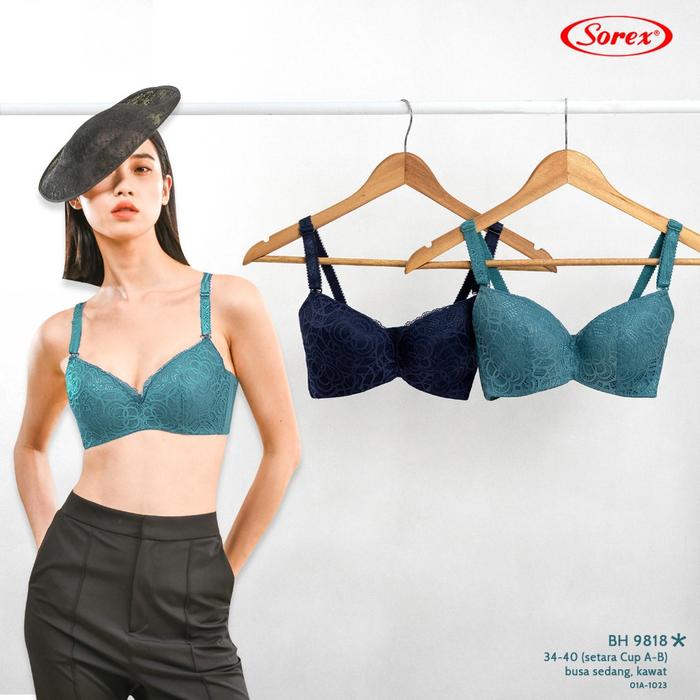 BH Sorex 9818 | Sorex Bra Busa Kawat Kait 3 Setara Cup A-B Brukat Cantik Erina BH 9818 - Dyarshop