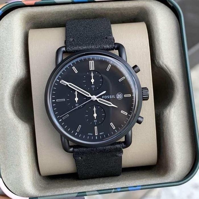 FOSSIL JAM TANGAN PRIA FS5504 ORIGINAL TALI KULIT DIAMETER 4.2 CM GARANSI 2 TAHUN