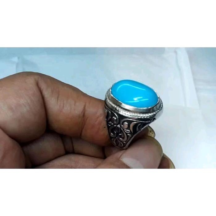 CINCIN BATU PIRUS MESIR BIRU FANCY POLOS LAWASAN NATURAL ALAM