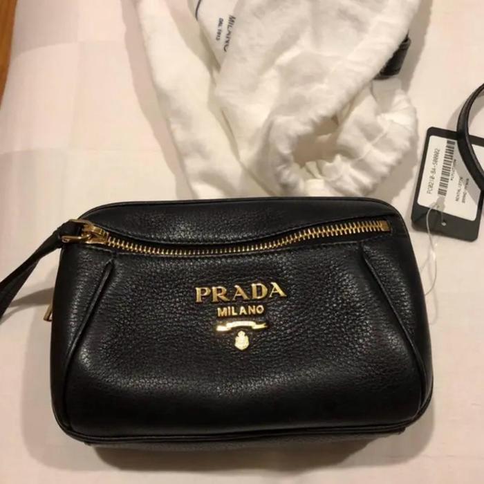 Prada black belt cross bag Original