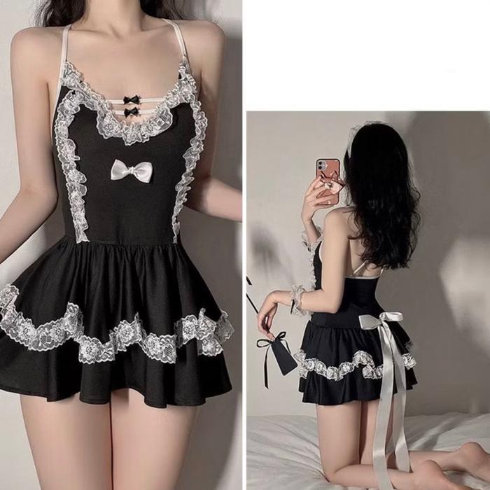 ￼Lingerie Sexy Cosplay Ukuran Jumbo Kostum Cute Maid Outfit Japanese Lolita Dress Seragam Cosplay
