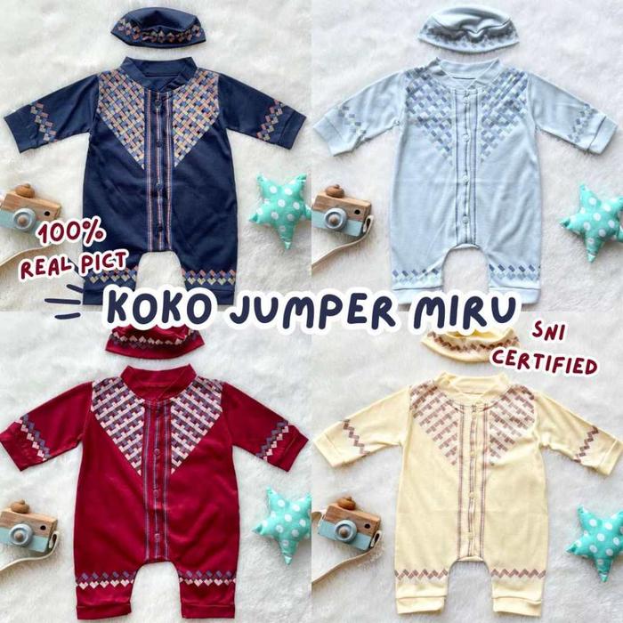 baju koko bayi anak laki laki baju koko newborn Koko jumper baju muslim anak bayi newborn 0-12 bulan