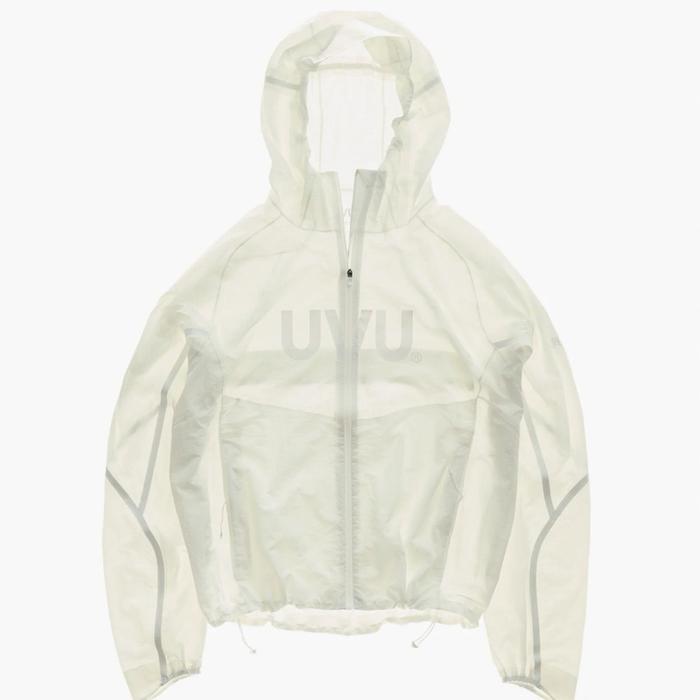 UVU Jaket Windbreaker Ukuran M dengan Desain Hoodie dan Logo UVU