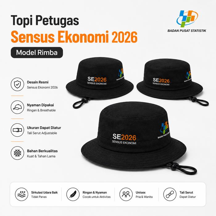 Topi Petugas Sensus Ekonomi 2026 Model Rimba