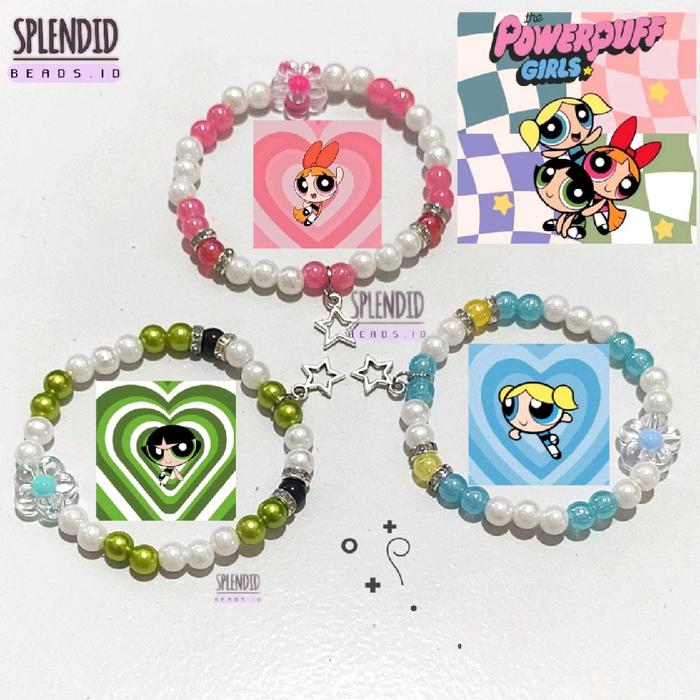 Power Puff Girls {1pcs} || 3 gelang persahabatan || Gelang powerpuff firls