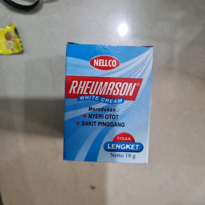 Nellco Rheumason White Cream 18g - Meredakan Nyeri Otot & Sakit Pinggang - Tidak Lengket