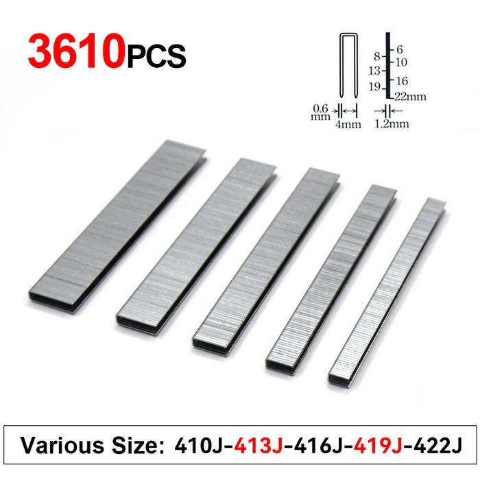 3610Pcs 410J 413J 416J 419J 422J Staple Framing Tacker For Electric Stapler Gun Nailer Furniture Woo
