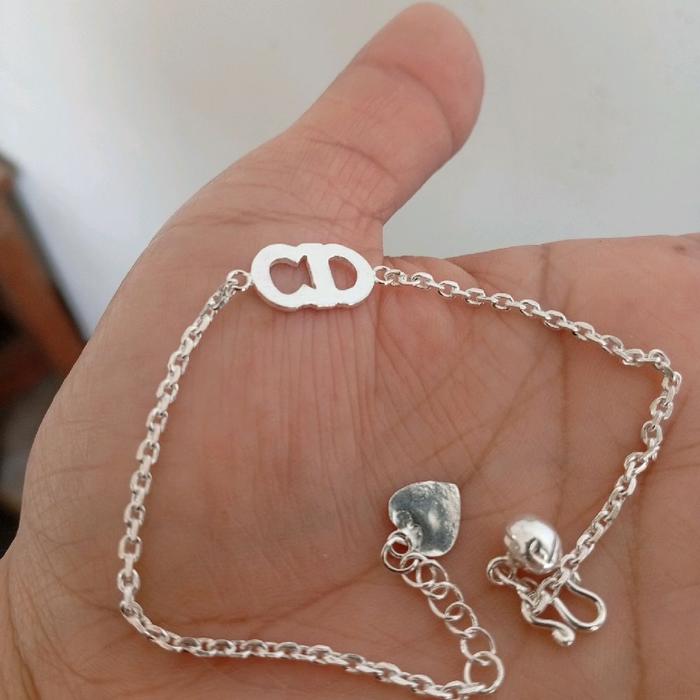 gelang perak murni rantai medan atau nori model CD
