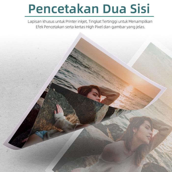 50pcs Kertas Foto Glossy 2 Sisi A3 Double Sided Photo Paper 120GSM 220GSM 250GSM