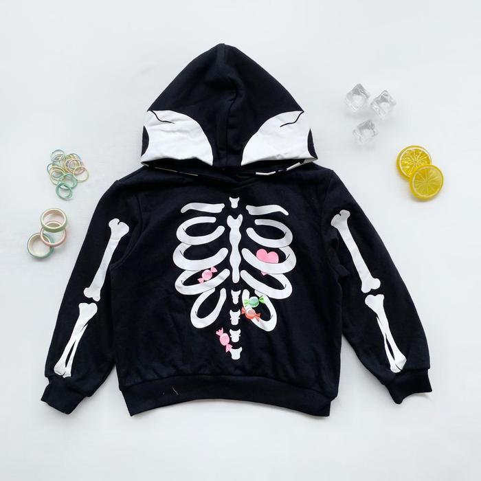 Ownerbabysical 4-10TAHUN HOODIE H*M SKELETON- SWEATER ANAK PEREMPUAN
