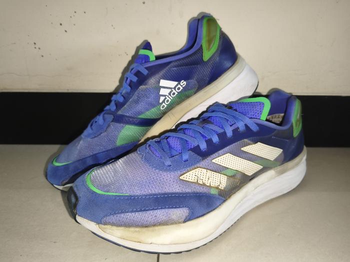 Ad1d4s Adizero Boston 10 Blue, Size 47 1/3/30.5cm China (2nd, Kondisi 80%, Minus Logo sepatu kiri te