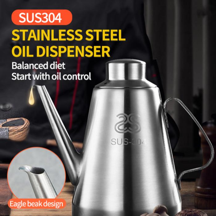 Kitchen Olive Oil Dispenser 304 Stainless Steel Oil Vinegar Cruet Pot