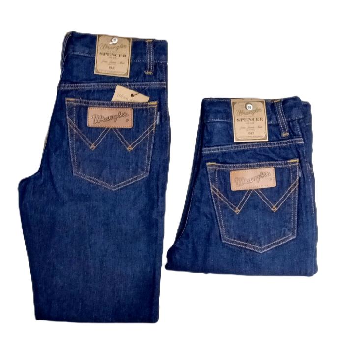 CELANA JEANS PRIA STANDAR PANJANG WRANGLER NON-STRETCH BIOWOSH DENIM/UKURAN 27 SAMPAI 38 BIRU DENIM 