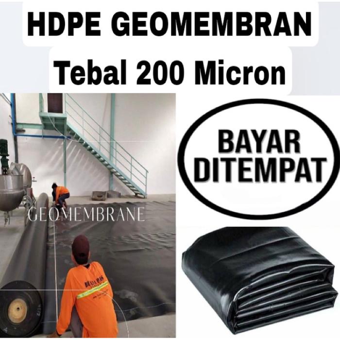 Hdpe Geomembran Lebar 4 Meter Tebal 200 Micron ( kolam ikan & Tambak )