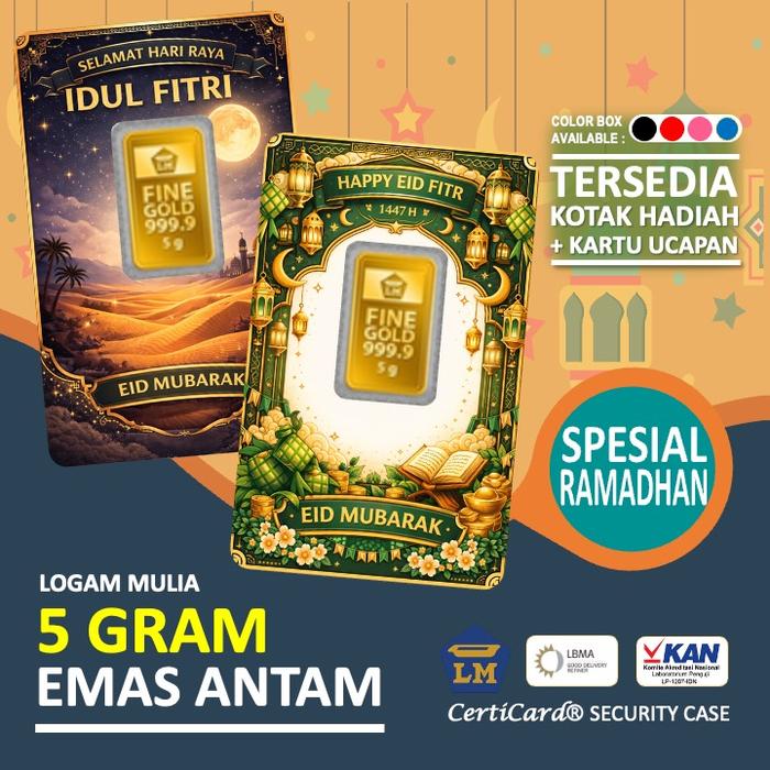 LM Logam Mulia Emas Antam 5 gram gr Kado Ramadhan Lebaran Idul Fitri