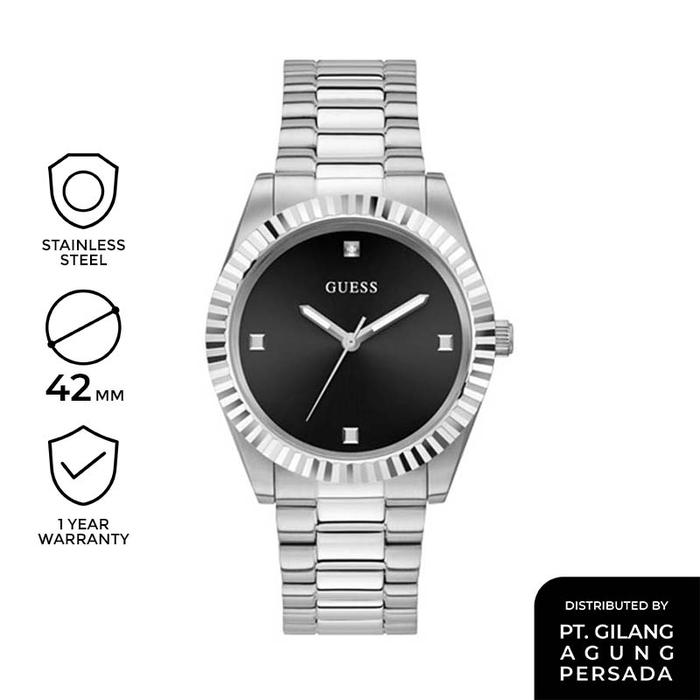 GUESS GENTS WATCH SILVER CONNOISSEUR - GW0542G1