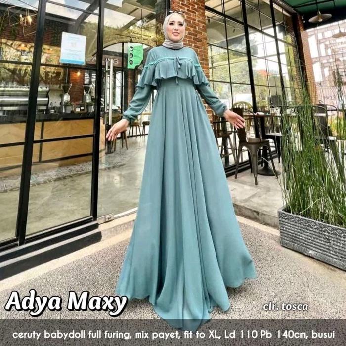 GAMIS WANITA / GAMIS KONDANGAN / ADYA MAXY DRESS LABEL MADANI READY STOCK