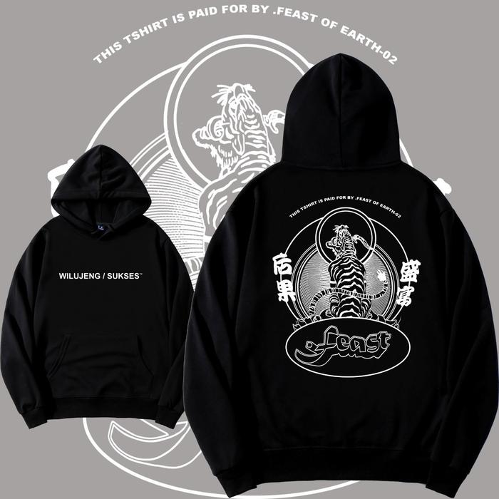 hoodie feast wilujeng sukses Sweater Distro Unisex Fleece gsm 280 full cotton bahan tebal lembut