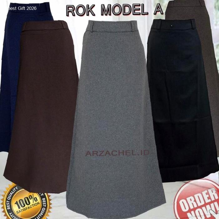 Rok A Line Panjang Polos Formal Kerja Kantor / Rok Kerja Panjang Hitam A Bahan Formal Kantor / Rok A