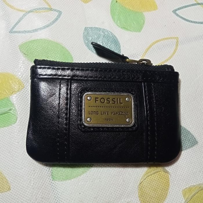 Fossil Emory Dompet STNK warna hitam - Full Leather - kulit