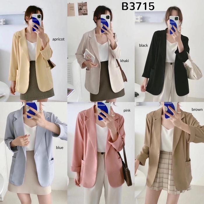 Ready- B3715 Fold Sleeve Big Pocket Casual Blazer