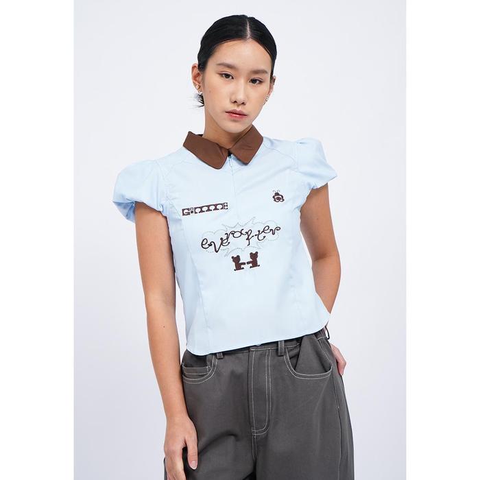 COLORBOX Colorbox X Gimme Puff Sleeve Top I-BSWGIM225J424 LT. BLUE