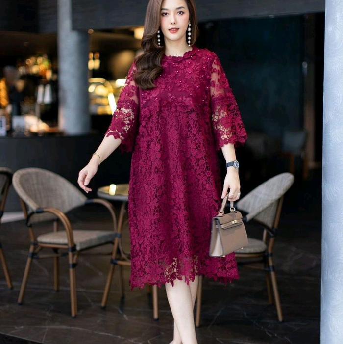 DRESS BROKAT BANGKOK CUTIE MINUTE GAUN KONDANGAN MODIS