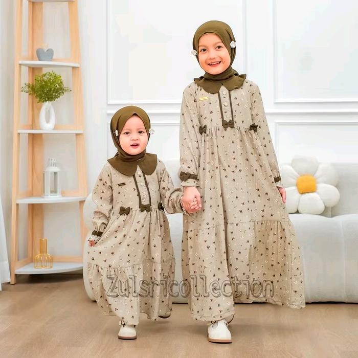 GAMIS SYAR'I anak terbaru set pasmina / moana kids gamis anak motif cantik terbaru
