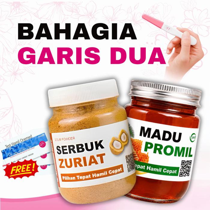 Free E-Book & Bimbingan serbuk zuriat 125gr + madu promil 250gr Paket Lengkap Promil Pasutri