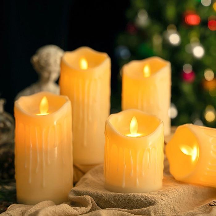 Lampu Lilin LED Sumbu Goyang Mini Dekorasi 5 - 11 CM / Candle Light Lilin Motif Leleh / Lampu Hias E