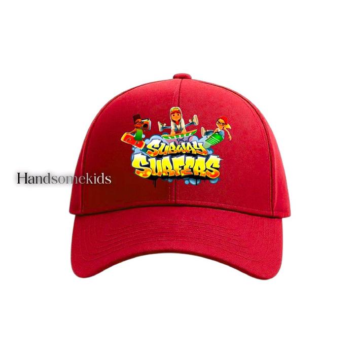 Topi Baseball anak unisex gambar sablon Game populer SUBWAY SURF cocok untuk usia 3-10 tahun virall