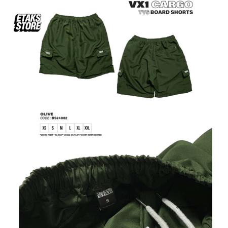 Celana Pendek Televisi Star VX1 Cargo Board Short Olive | TVS Skateboard Pants | Original Resmi