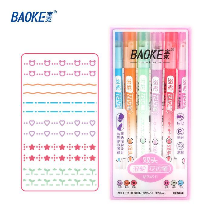 ROLLER LACE DESIGN MARKER DUAL TIP GEL PEN SET PEN GARIS GAMBAR RENDA