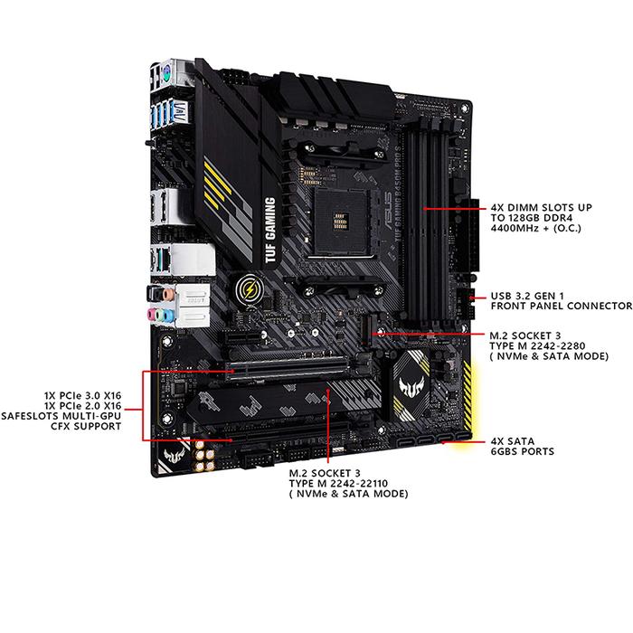 NEW ASUS TUF GAMING B450M PRO S B450M Motherboard 4400MHz 128G,M.2,