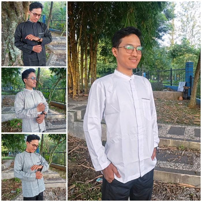 Baju Koko Dewasa ADZIKRI Pria Sultan / Katun Madinah Premium/Saku Dada